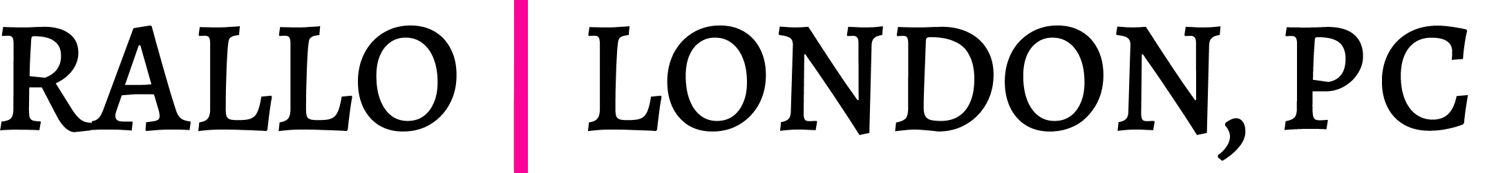 Text logo with text Rallo London, PC